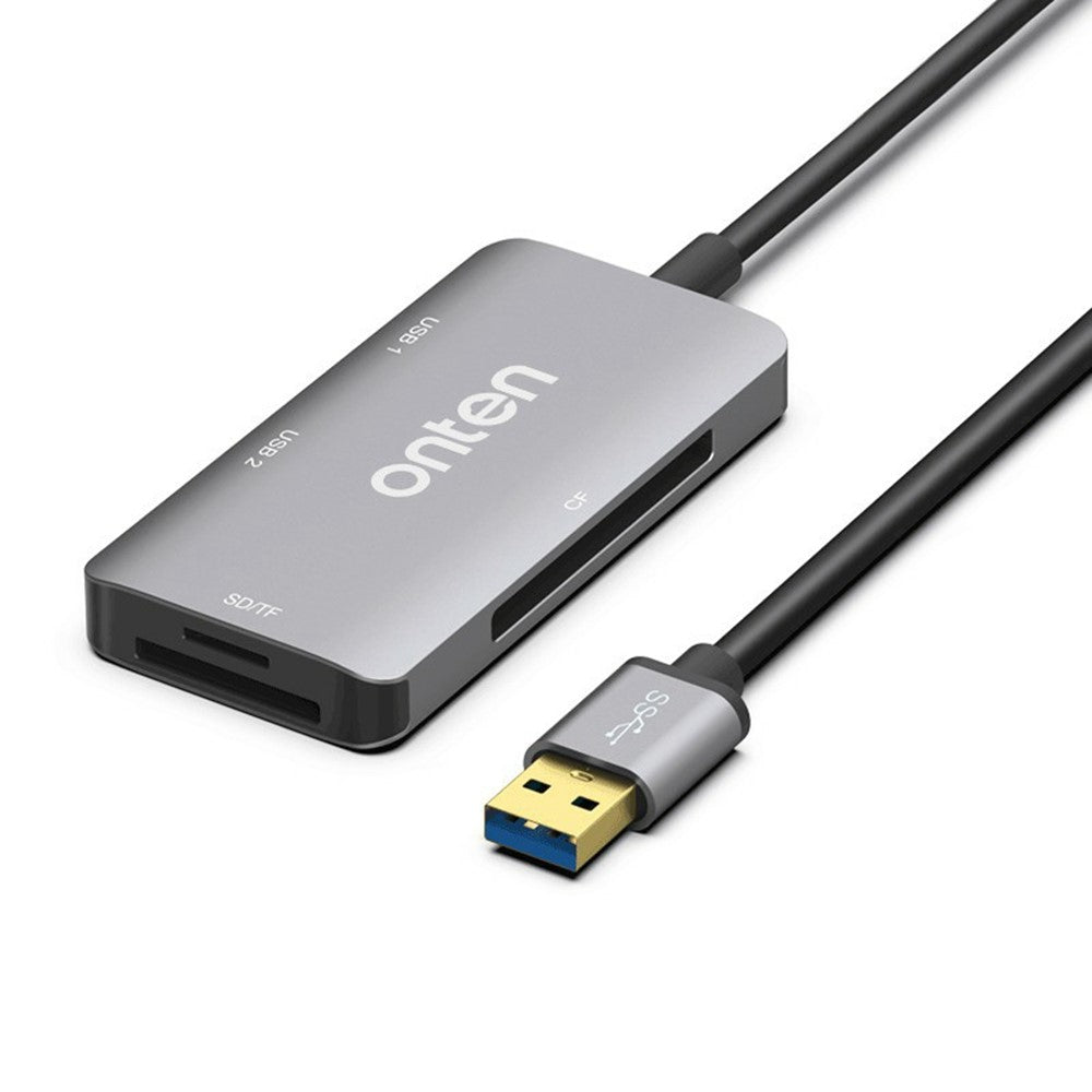 ONTEN 8107 USB 3.0 High Speed Card Reader CF SD TF Cards Simultaneous Reading Aluminum Alloy Adapter