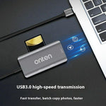 ONTEN 8107 USB 3.0 High Speed Card Reader CF SD TF Cards Simultaneous Reading Aluminum Alloy Adapter