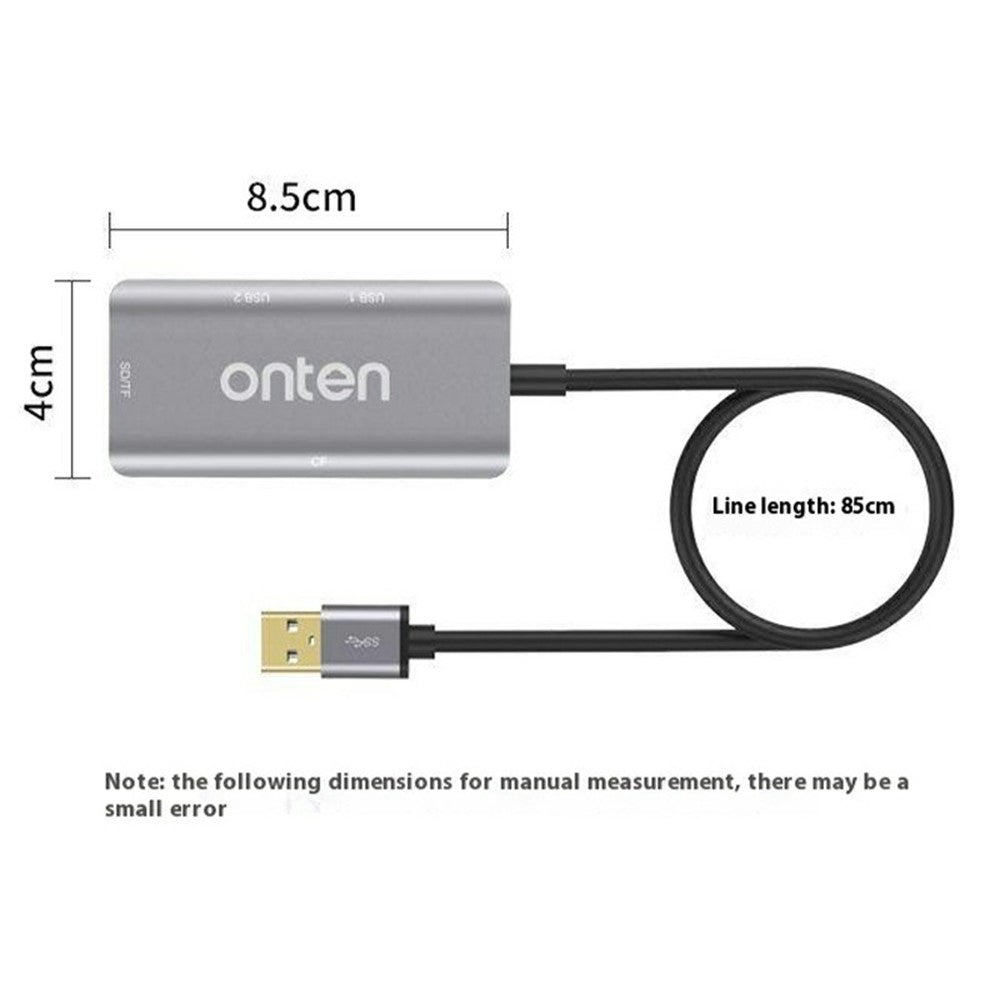 ONTEN 8107 USB 3.0 High Speed Card Reader CF SD TF Cards Simultaneous Reading Aluminum Alloy Adapter
