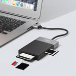 ONTEN OTN5215B SD TF CF XQD Card Reader 2xUSB3.0 6-in-1 Hub OTG Multi-Function Card Reader
