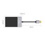 ONTEN OTN5215B SD TF CF XQD Card Reader 2xUSB3.0 6-in-1 Hub OTG Multi-Function Card Reader