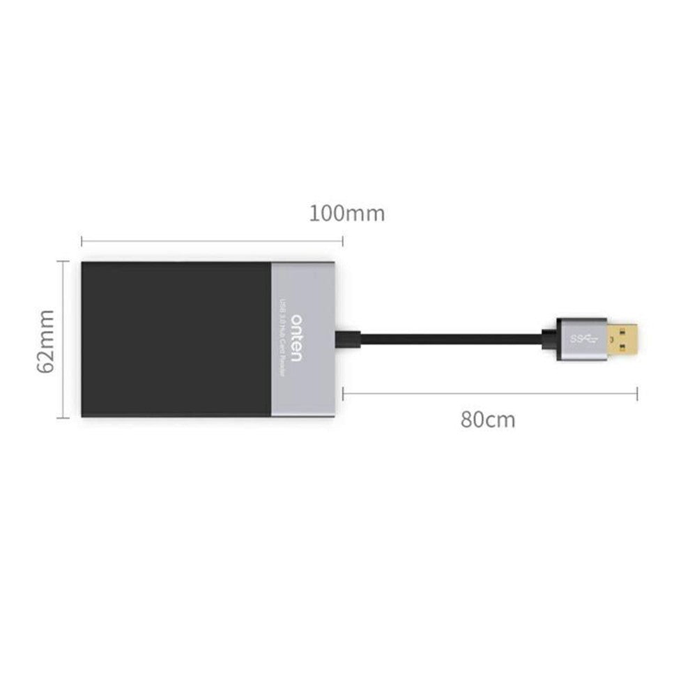 ONTEN OTN5215B SD TF CF XQD Card Reader 2xUSB3.0 6-in-1 Hub OTG Multi-Function Card Reader