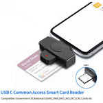 ROCKETEK CSCR3 Type-C Smart CAC Card Reader IC ID SIM Bank Card Adapter for Laptop Android Phone