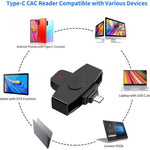 ROCKETEK CSCR3 Type-C Smart CAC Card Reader IC ID SIM Bank Card Adapter for Laptop Android Phone