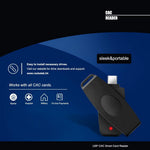 ROCKETEK CSCR3 Type-C Smart CAC Card Reader IC ID SIM Bank Card Adapter for Laptop Android Phone