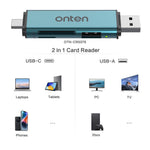 ONTEN OTN-CR537S Typ-C / USB till USB 3.0 + SD / TF-kortplatser Multifunktionskortläsare