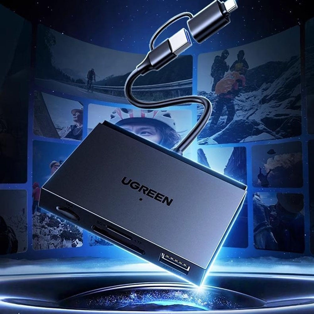 UGREEN 45178 2 In 1 USB A / Type C to SD  /  TF  /  NM Card Reader for Apple  /  Huwei  /  Android