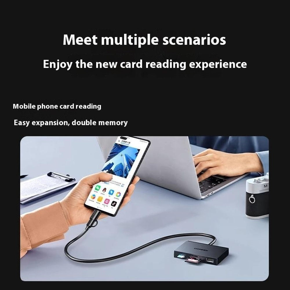 UGREEN 45178 2 In 1 USB A / Type C to SD  /  TF  /  NM Card Reader for Apple  /  Huwei  /  Android