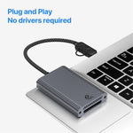 Typ-C / USB till Cfexpress Typ-B 2-i-1-kortläsare Höghastighetsminneskortläsare på 10 Gbps