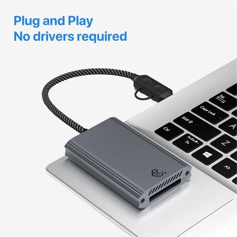 Typ-C / USB till Cfexpress Typ-B 2-i-1-kortläsare Höghastighetsminneskortläsare på 10 Gbps