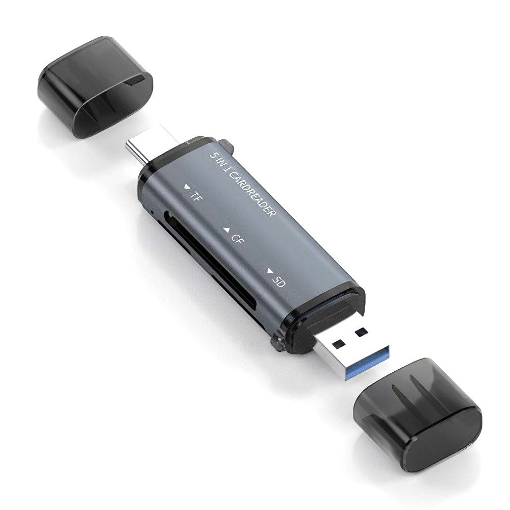 ADS-318 USB A / Typ C till CF / TF / SD-minneskortläsare Adapter för hög hastighetsdataöverföring