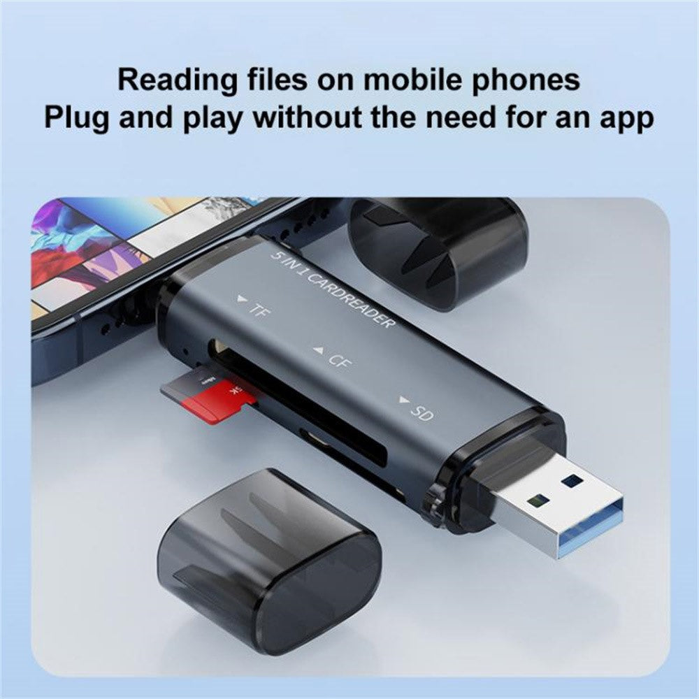 ADS-318 USB A / Typ C till CF / TF / SD-minneskortläsare Adapter för hög hastighetsdataöverföring