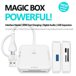 AJ1028 6 in 1 Card Reader USB Type-C Dual Port Data Hub TF SD MS CF USB PD 60W Charging Dock