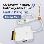 AJ1028 6 in 1 Card Reader USB Type-C Dual Port Data Hub TF SD MS CF USB PD 60W Charging Dock