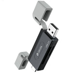 DEVIA Leopard-serien USB + Typ-C 3.0 till SD/TF 2-i-1-kortläsare med hög hastighet och bärbar multigränssnitt