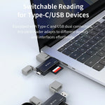 DEVIA Smart Series Dual USB + Type-C 2.0 to SD / TF 2 In 1 Card Reader
