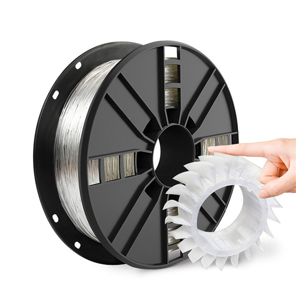 1.75mm TPU 95A Flexible 3D Printer Filament Low Temperature Resistant Printer Material Roll, 1kg Spool