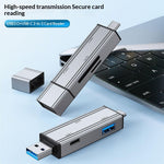 2607 4 in 1 USB-C USB 3.0 Card Reader SD TF Memory Card Adapter for Laptop Phone