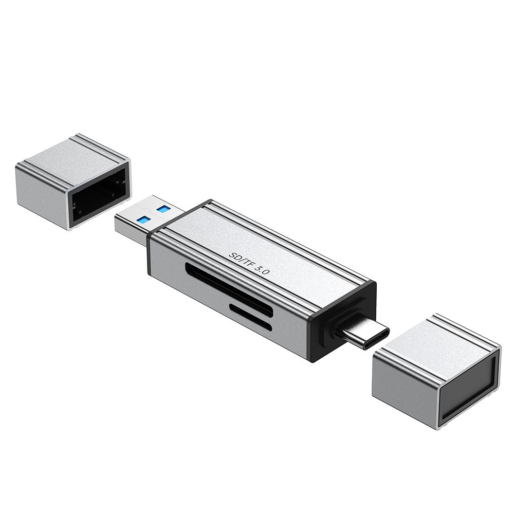 2608 USB 3.0 Card Reader 2 in 1 USB-C to SD TF Adapter Converter