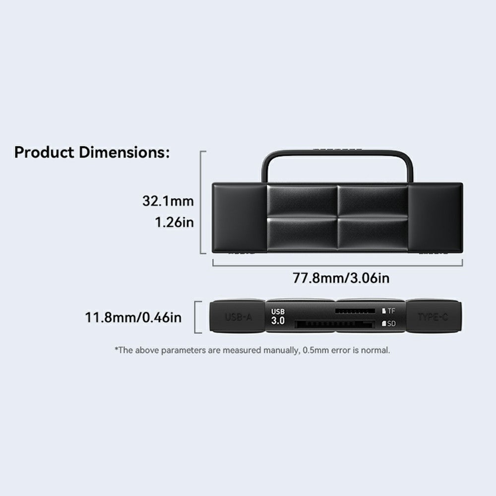 ESSAGER Card Reader USB 3.0 Type-C USB-A 2TB Max Dual SD  /  TF Card Storage Case for Camera Phone