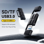 ESSAGER Card Reader USB 3.0 Type-C USB-A 2TB Max Dual SD  /  TF Card Storage Case for Camera Phone