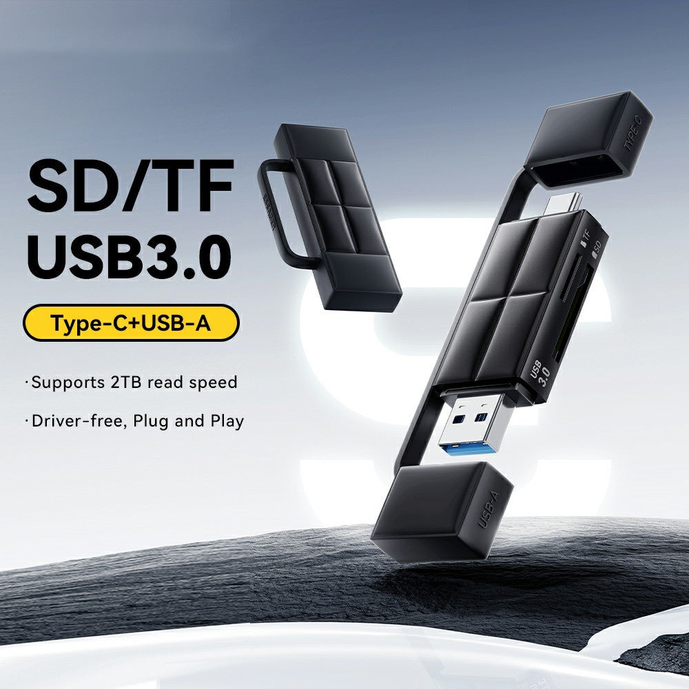 ESSAGER Card Reader USB 3.0 Type-C USB-A 2TB Max Dual SD  /  TF Card Storage Case for Camera Phone