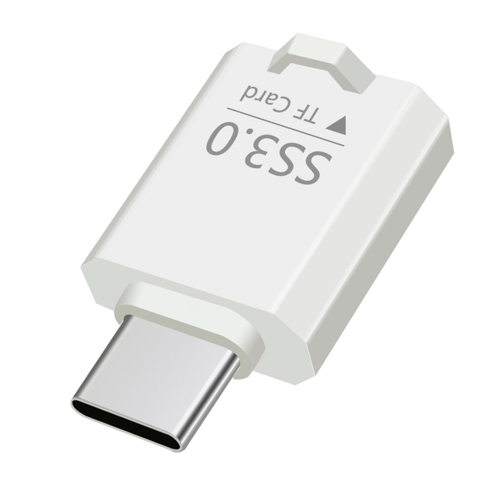SS3.0 USB-C TF-kortläsare Mini Type-C till MicroSD High Speed 3.0-adapter för Windows / MacOS / Linux / Android / iOS