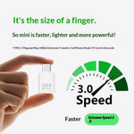 SS3.0 USB-C TF-kortläsare Mini Type-C till MicroSD High Speed 3.0-adapter för Windows / MacOS / Linux / Android / iOS