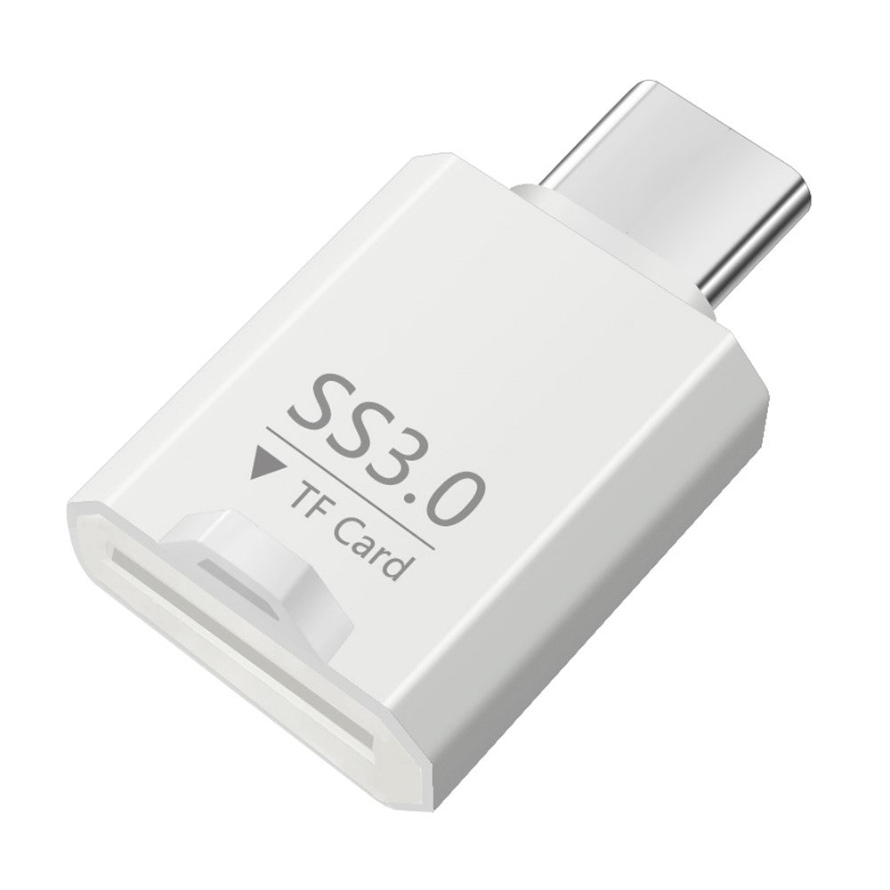 SS3.0 USB-C TF-kortläsare Mini Type-C till MicroSD High Speed 3.0-adapter för Windows / MacOS / Linux / Android / iOS