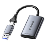 ESSAGER ES-DK04 4.0 2 in 1 Card Reader USB-A Type-C 5Gbps SD TF Card Holder