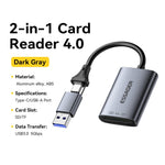 ESSAGER ES-DK04 4.0 2 in 1 Card Reader USB-A Type-C 5Gbps SD TF Card Holder