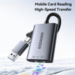 ESSAGER ES-DK04 4.0 2 in 1 Card Reader USB-A Type-C 5Gbps SD TF Card Holder