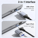 ESSAGER ES-DK04 4.0 2 in 1 Card Reader USB-A Type-C 5Gbps SD TF Card Holder