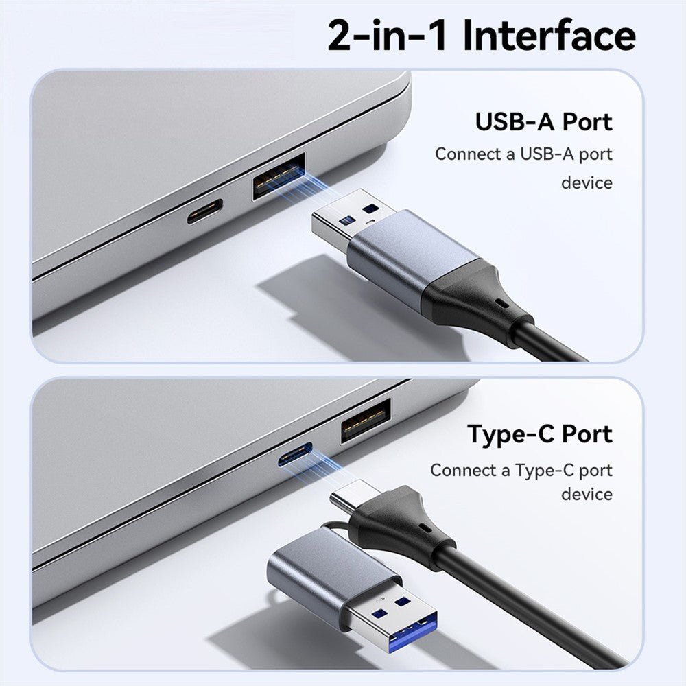 ESSAGER ES-DK04 4.0 2 in 1 Card Reader USB-A Type-C 5Gbps SD TF Card Holder