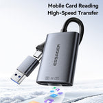 ESSAGER ES-DK04 3.0 2 in 1 Card Reader USB 3.0 5Gbps Type-C USB-A SD TF Card Reader