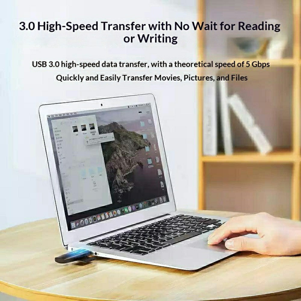 UGREEN CM304 Kortläsare USB-C/A 3.0 SD/TF 5Gbps - Svart