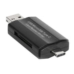 HC45 3-in-1 USB / Micro USB / Type-C TF Memory Card Reader Data Transfer Adapter OTG Hub for Phone Tablet Computer