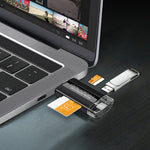 HC45 3-in-1 USB / Micro USB / Type-C TF Memory Card Reader Data Transfer Adapter OTG Hub for Phone Tablet Computer
