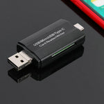 HC45 3-in-1 USB / Micro USB / Type-C TF Memory Card Reader Data Transfer Adapter OTG Hub for Phone Tablet Computer