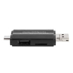 HC45 3-in-1 USB / Micro USB / Type-C TF Memory Card Reader Data Transfer Adapter OTG Hub for Phone Tablet Computer
