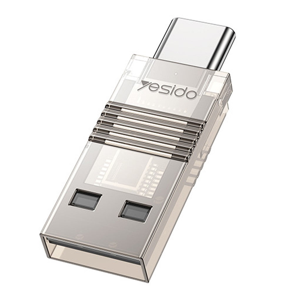 YESIDO GS21 2-in-1 Type-C/USB Plug TF Memory Card Reader Data Transfer Adapter for Laptop Android Phone