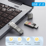 YESIDO GS21 2-in-1 Type-C/USB Plug TF Memory Card Reader Data Transfer Adapter for Laptop Android Phone