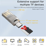 YESIDO GS21 2-in-1 Type-C/USB Plug TF Memory Card Reader Data Transfer Adapter for Laptop Android Phone