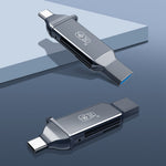KAWAU C371 USB 3.0+Type C Portable Card Reader for SD TF MicroSD PC / Laptop / Smart Phone / Tablet