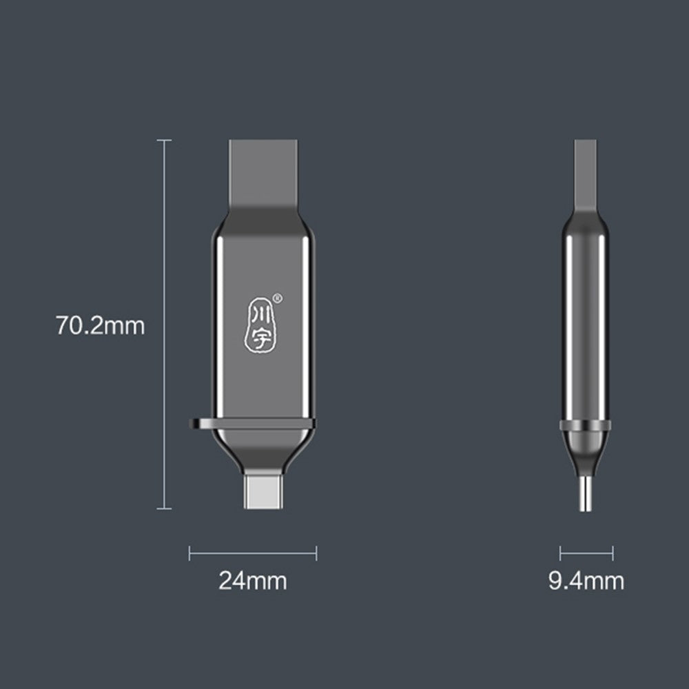 KAWAU C371 USB 3.0+Type C Portable Card Reader for SD TF MicroSD PC / Laptop / Smart Phone / Tablet