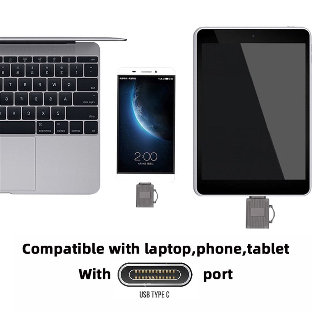 UC-137 USB3.0 Typ-C-kontakt TF-minneskortläsare Snabbmobil Bord Laptop Dataöverföringsadapter