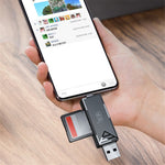 KAWAU C251 USB 2.0 Type C + USB SD / TF Card Reader Portable OTG Adapter