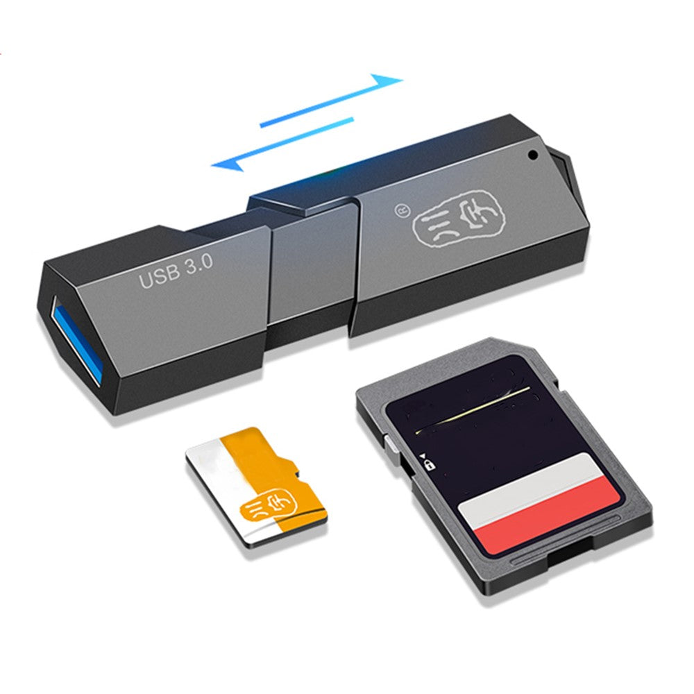 KAWAU C307 Mini Bärbar USB 3.0 Kortläsare SD+TF 2-i-1 Kortläsare med Skydd / Enkel enhetsbeteckning