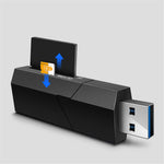 KAWAU C307DUO 2-In-1 USB 3.0 to Memory Card Reader USB Adapter for SD / SDHC / SDXC / TF Cards