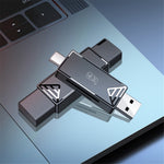 KAWAU C351 USB 3.0 High Speed Type C + USB SD / TF Card Reader Portable OTG Adapter